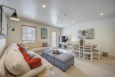 Eight Person Couch and Eight Person Dining Area