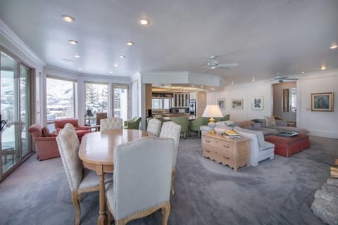 Living Room 1/dining area/ kitchen. Door on right leads to bedrooms 5,6,7,8 