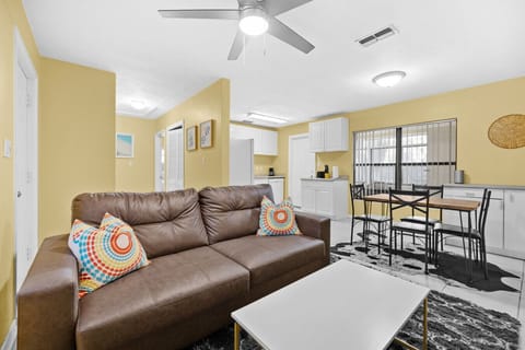 Comfortable and bright living/ dining/ kitchen