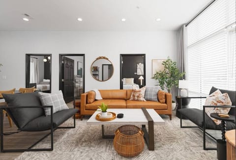 Spacious, comfortable living room with lots of natural light! Smart TV with all the apps you could want.