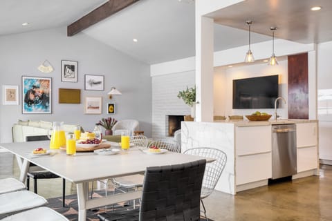 Dining area is located off the kitchen.