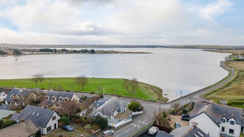 Aerial view of house and Rogerstown estuary