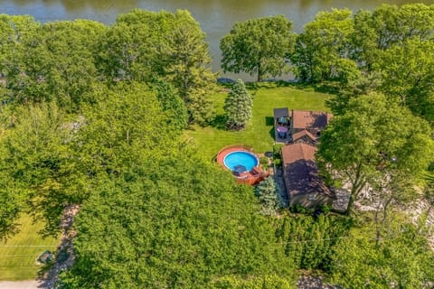 Aerial property photos. Private shore by the Rock River