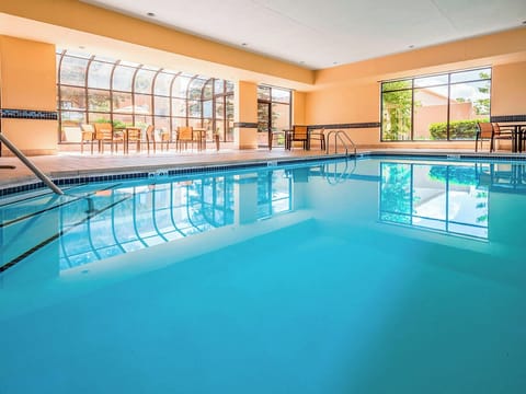 Dive into the sparkling indoor pool for year-round relaxation.