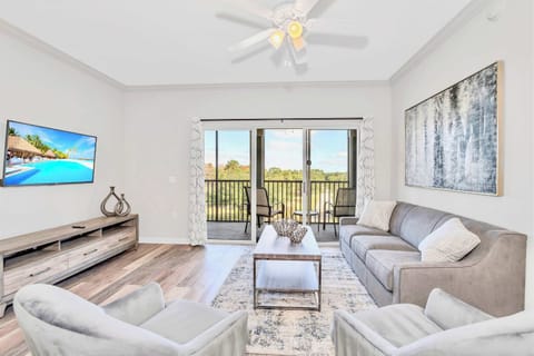 Bright and inviting living area with smart TV