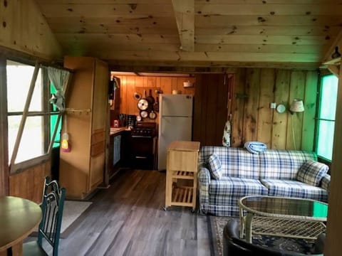 kitchenette and living room area