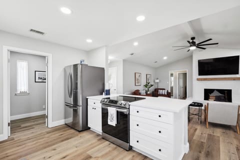 Kitchen is fully stocked, for your cooking pleasure.