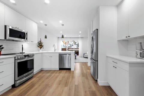 The kitchen has been completely remodeled with brand new appliances. It is stocked with everything needed to enjoy meals with family & friends.
