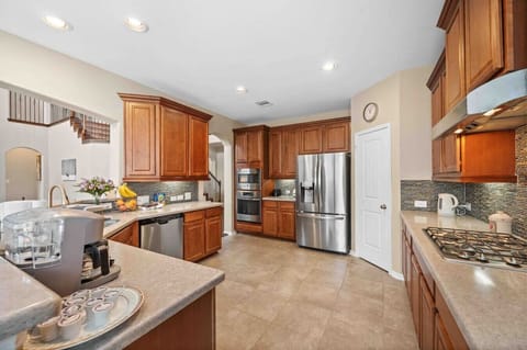 Spacious kitchen area for cooking with ease.