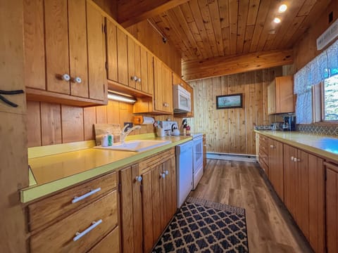 The kitchen has a dishwasher.