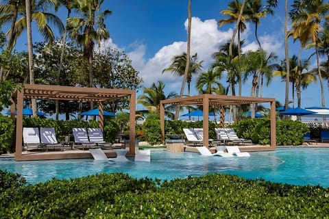 Stretch out in shaded cabanas for effortless, breezy relaxation.