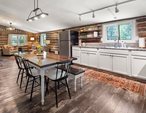  Cook, dine, and relax together in the open kitchen and living area.