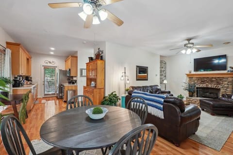 Beautiful Open Living room, Dining, and Kitchen area.