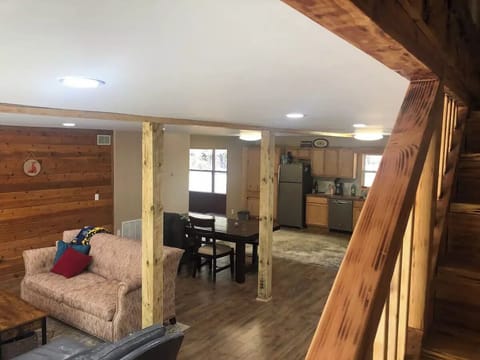 living room/dining/kitchen area.