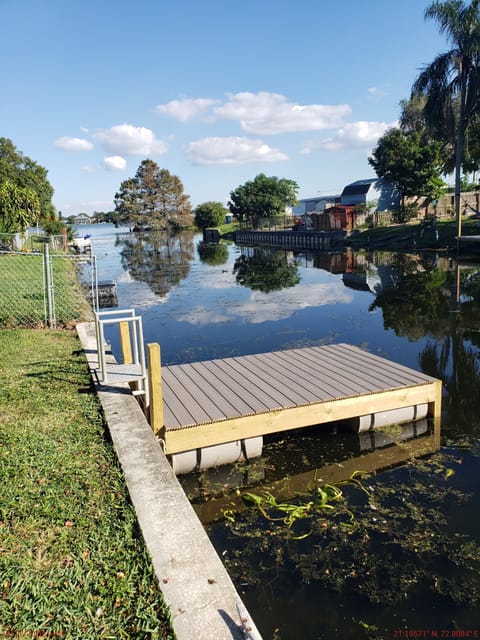 Water level lower due to storms. See other pic with present level.  