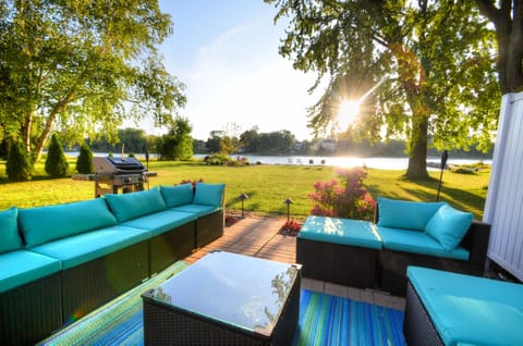 Great patio overlooking the water.  