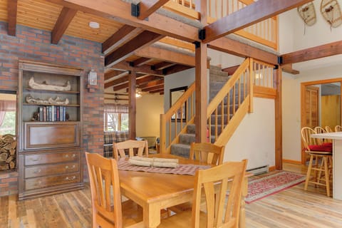 Dining area and stairs up to loft and master bedroom