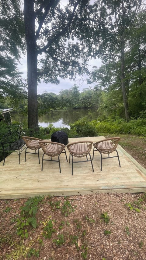 Second viewing deck near pond 