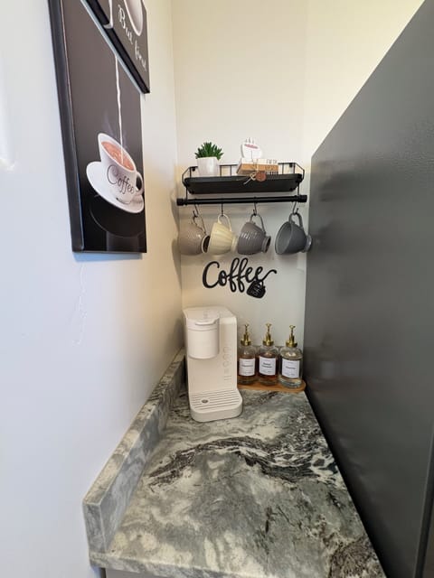 fully stocked coffee bar