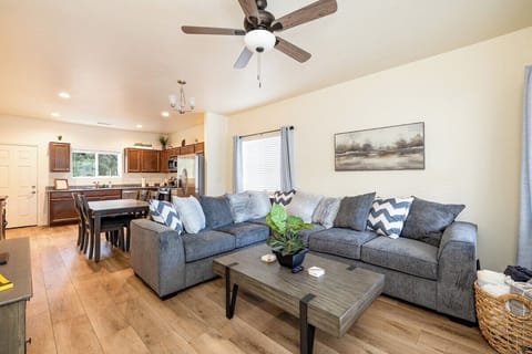 Living room and kitchen open floor plan
