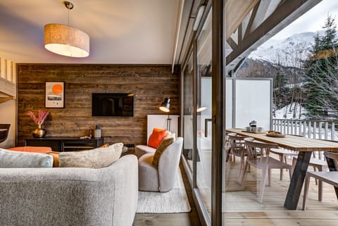 Glass doors onto large balcony