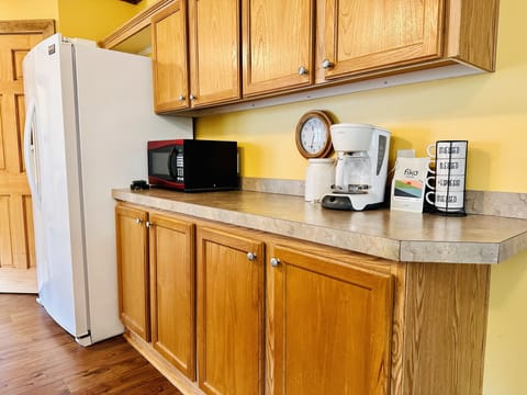 Kitchen with microwave