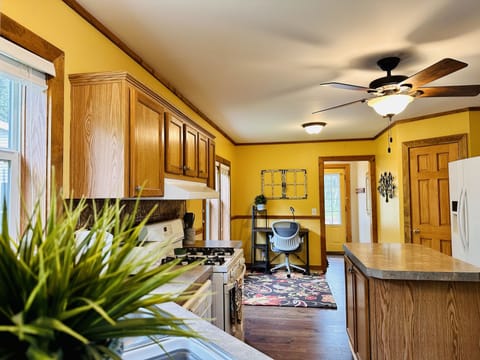View of kitchen from the dining area