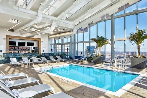 Dive into sunshine while soaking up panoramic city views.