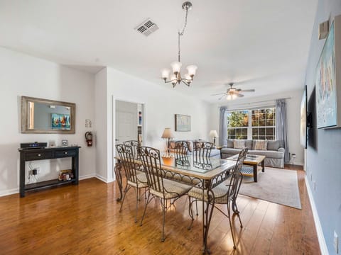 Bright open living space — perfect for family movie nights after the parks