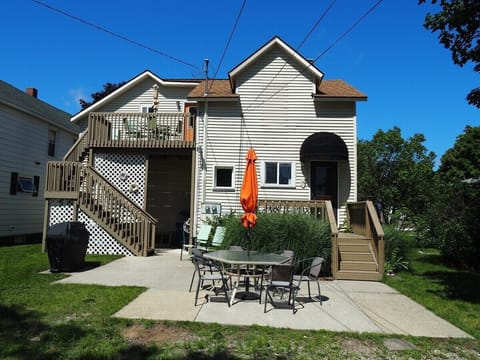 OVERALL:  The back of the building.  The main entrance to the apartment is from the second floor deck.
