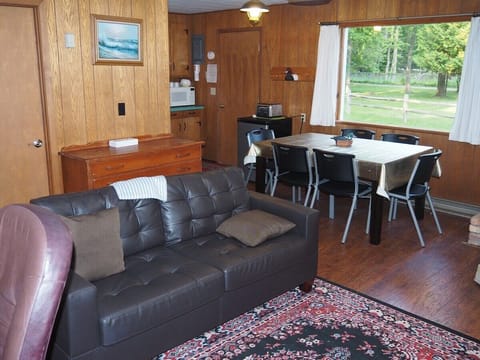 LIVING ROOM: Looking from the living room towards the dining area.