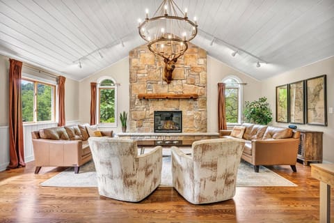 The layout around the fireplace makes it a perfect space for gathering and conversation