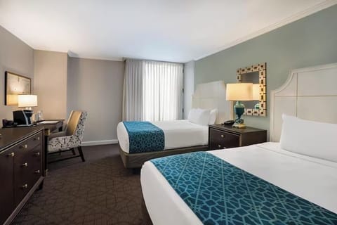Settle in comfortably with two beds and spacious workspace.