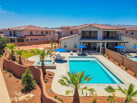 Picturesque scenery surrounds the incredible pool and pickleball courts!