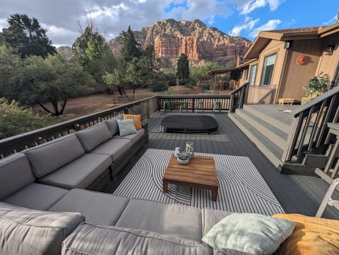 Brand new deck out back with beautiful views