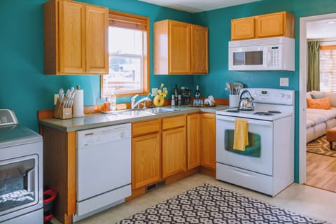 Large thoughtfully stocked kitchen 
