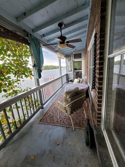 100 feet of deck over the beach on the Hudson River.