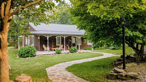 View from parking area toward house