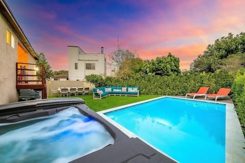 Private pool and hot tub with fenced yard