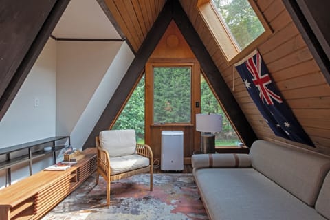 2nd floor loft w sleeping single sofa & charging stations for your electronics