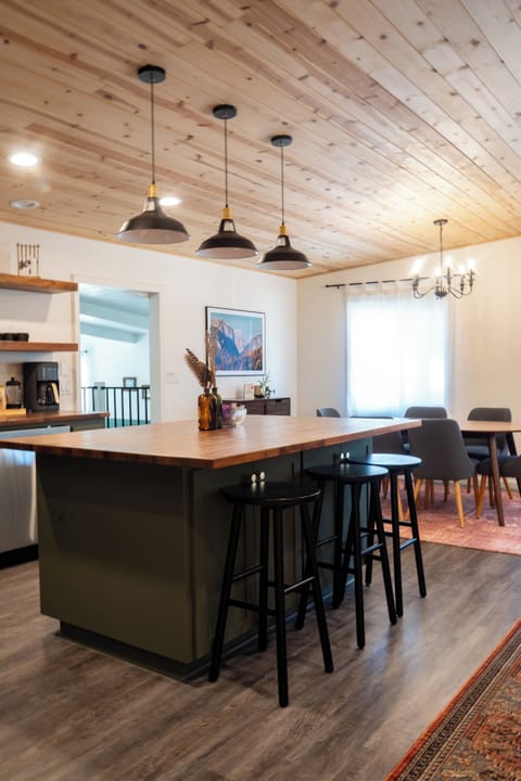 The kitchen and dining area is one thoughtfully designed open space.