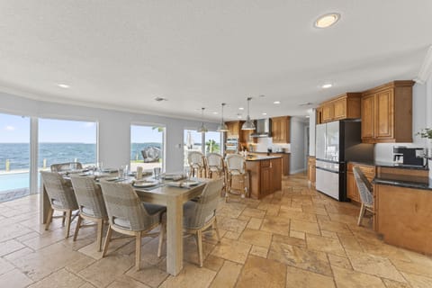 Well appointed kitchen with island bar seating
