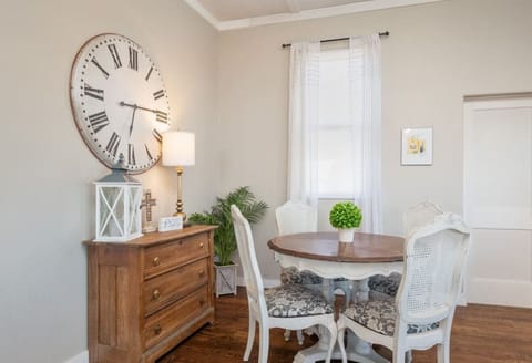 spacious dining table for four