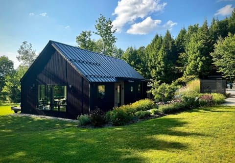 This architectural retreat offers privacy near Stowe Vermont 