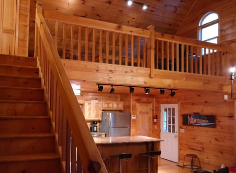 Loft with sofa and workspace