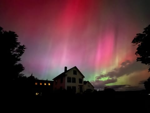 Beautiful aurora borealis above our home