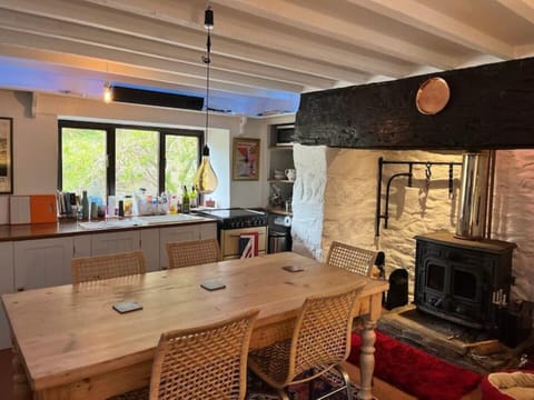 A real farmhouse kitchen, with inglenook fireplace