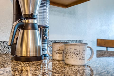 A starter pack of coffee is provide. We have a  Keurig, Ninja & coffee grinder.