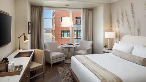 Settle in with a comfy bed, desk, and window nook.