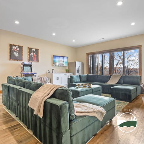 The golf simulator room also includes three arcades, four TV's and tons of seating.